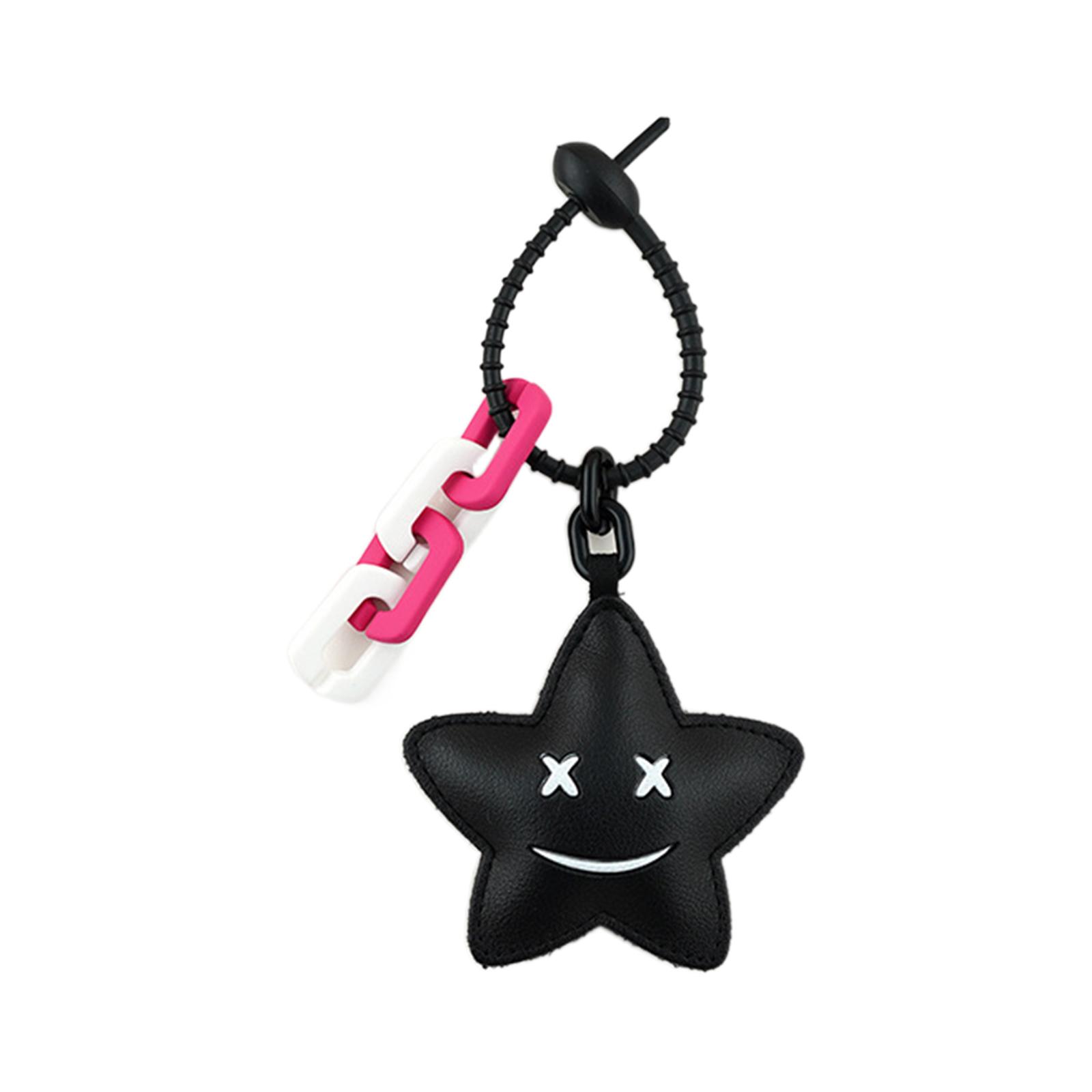 

Cute Bag Pendant Lovely PU Flower Tree Star Pendant Fashion Hand Strap Keychain Cable Tie keyring for Women Girls C