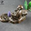 Vintage Brass Buddha Zen Statue Little Monk Sitting Candle Holder Desk Decoration Ornament Sculpture Home Office Desk Decor Gift