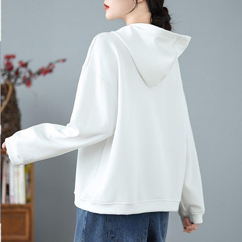 Hanorace vintage supradimensionate din bumbac casual femei largi primavara toamna pulover hanorac topuri