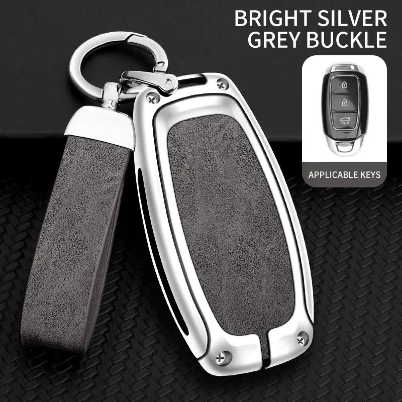 Zinc Alloy Car Key Case Cover Fob For Hyundai i30 Ix35 KONA Encino Solaris Azera Grandeur Ig Accent Santa Fe Palisade Key Shell