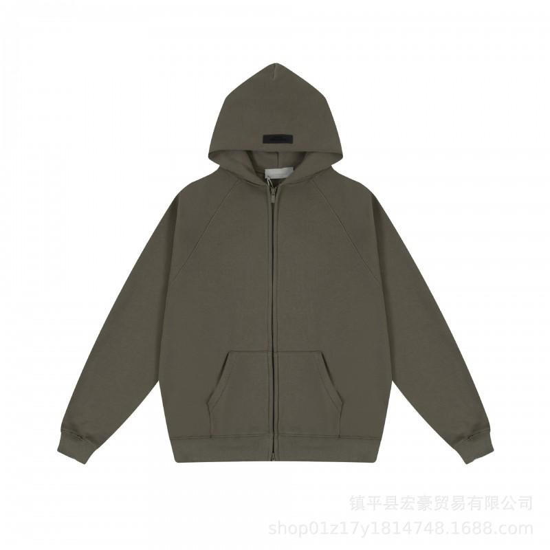 Unisex Oversized Fleece-Lined Hooded Zip-Up Sweatshirt With Embroidered Letter Print