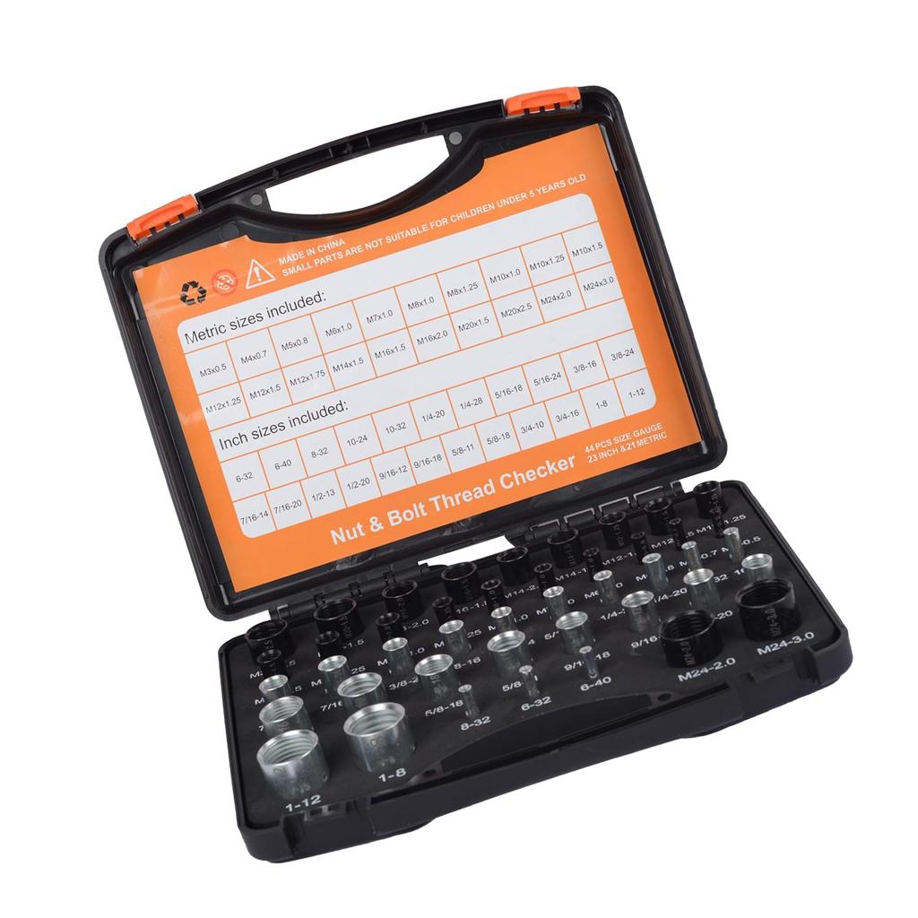 Thread Checker Set 23Pcs  21Pcs Metric Gauge Nut and Bolt Thread Size Identifier for Enclose