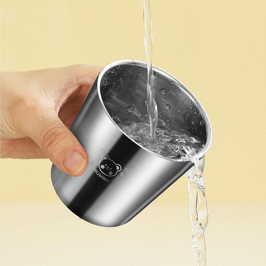 180ml/300ml Double Layer Water Cup Tumbler Durable Anti Scald 304 Stainless Steel Kids Drinking Cup Milk Coffee Cups Drinkware