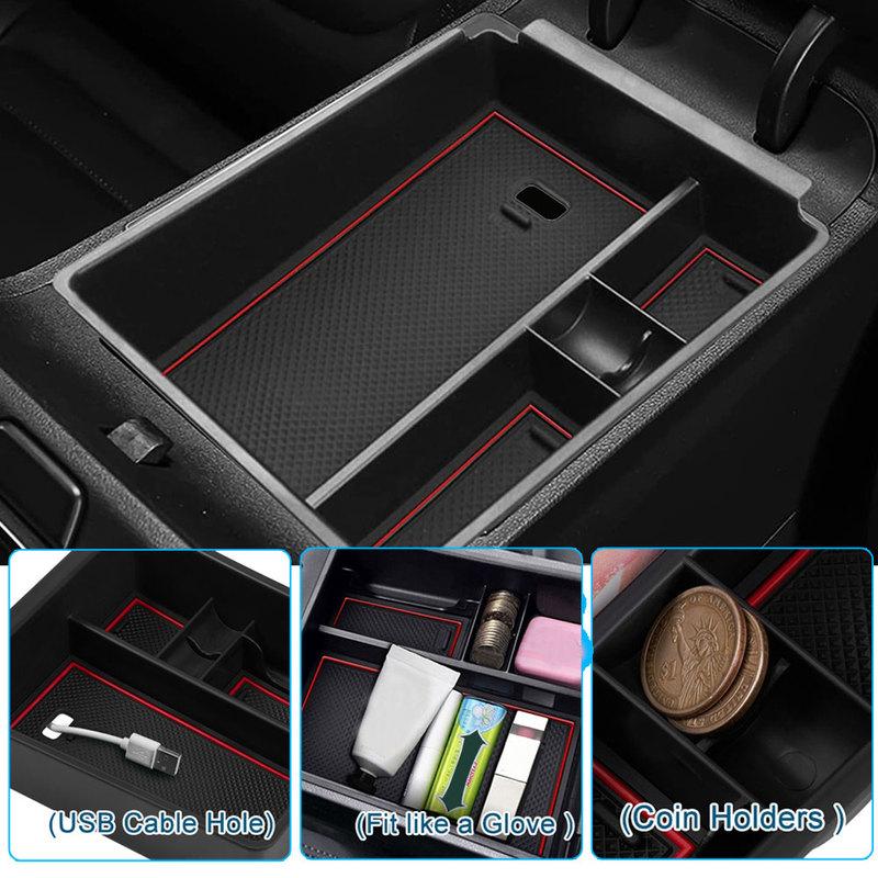 Tucson Car Central Armrest Storage Box For Hyundai Tucson NX4   Accessories Center Console Organizer Containers