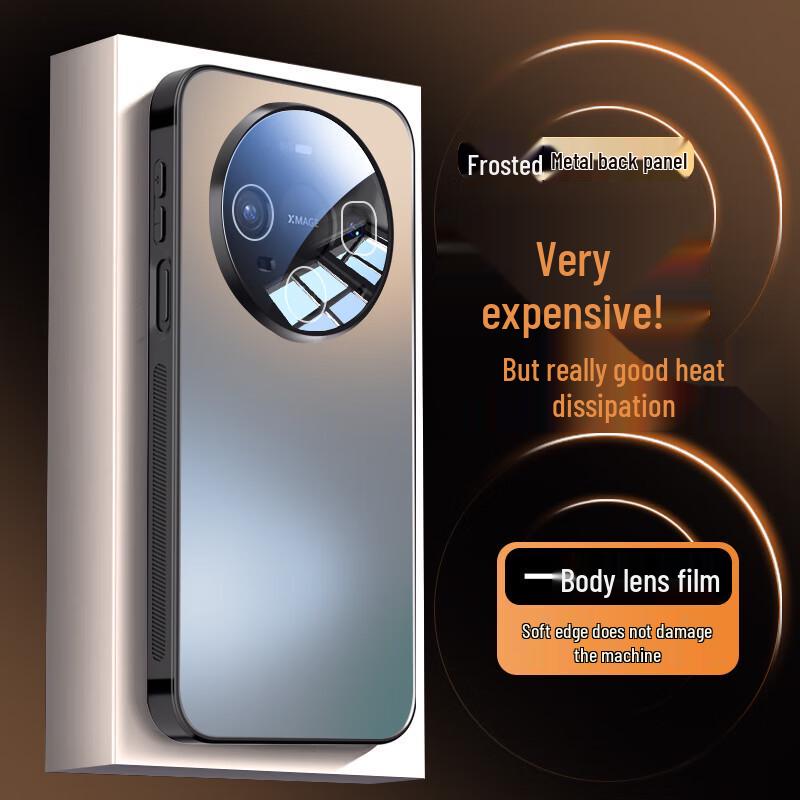 Custodia per telefono in metallo satinato con raffreddamento per serie Huawei Mate 80