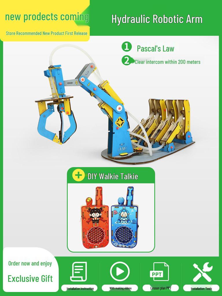 DIY Hydraulic Arm Kit: Explore Pascal's Law with this Hands-On Physics Experiment for Teaching Aids