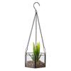 Modern Hanging Glass Terrarium Geometric Hexagon Shaped Succulent Air Plant Holder Container Wall Planter Flower Pot X3UC