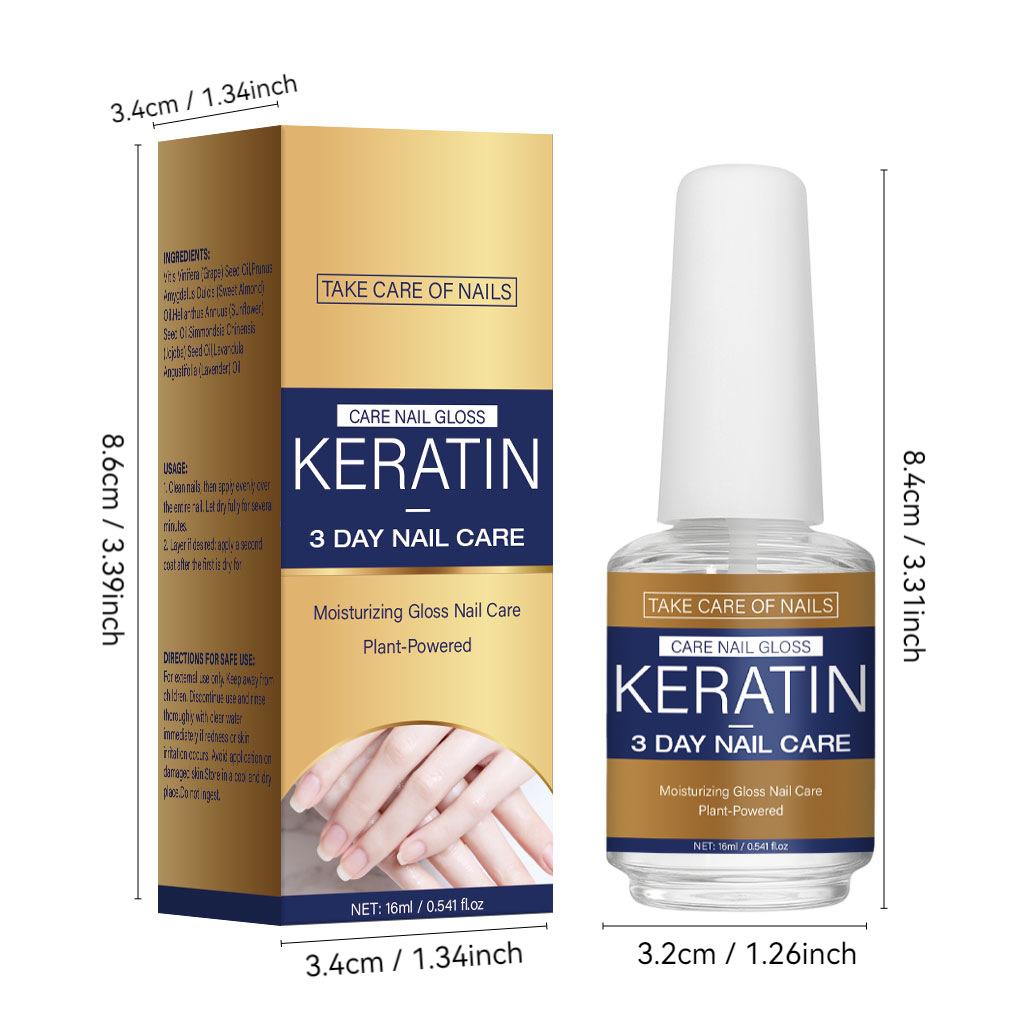 Grenzüberschreitendes Keratin 3-Tage Nagelpflege-Serum 16ml Neutrale Verpackung Tiefenpflege Reparatur Stärkt Nägel Verhindert Absplittern