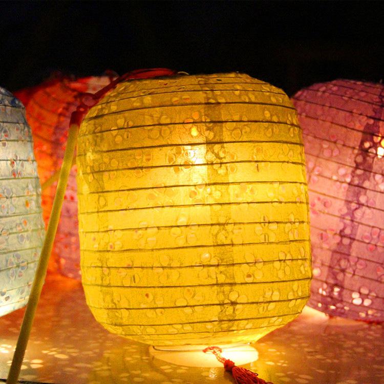 Cylindrical Winter Melon-Shaped Luminous Handheld Paper Lantern for Children's Dance and Hanfu Photography