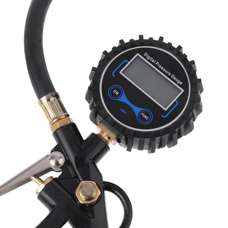  Digital Tire Pressure Gauge 200 PSI Air Pressure Gauge Heavy Duty Metal Rubber