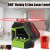 IP54. 5liniový laserový nivelátor 360° rotační automatická samonivelace vertikální horizontální dekorace nový