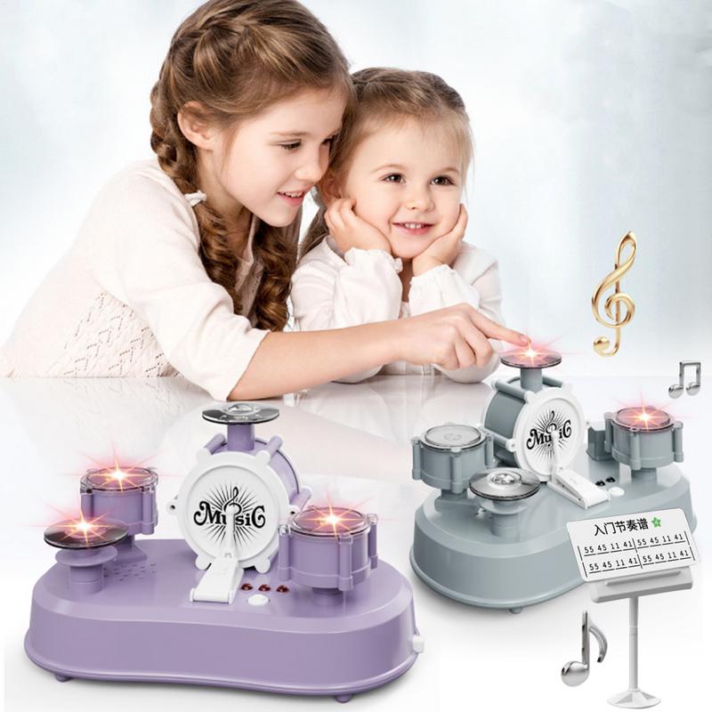 Miniature Drum Set Drummer Gift Educational Percussion Model Small Electric Finger Drum Toy For Music Room Living Room Decor