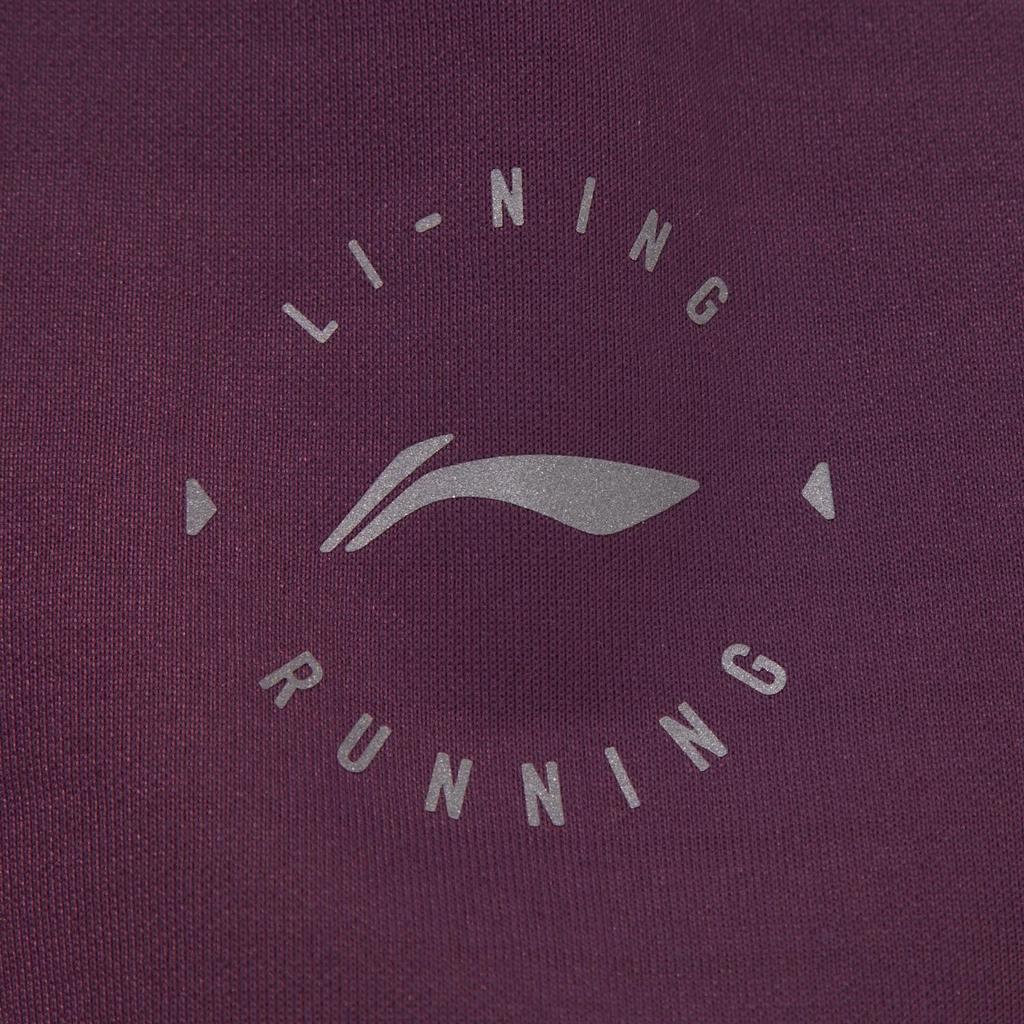 Li-Ning Antibacterial Stand Collar Logo Letter T-Shirt Women Tops Purple ATLV226-6