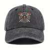 A Fun Classic Vintage Fire Station Badge Mens Baseball Cap with Adjustable Head Circumference and a Lightweight Curved Brim P