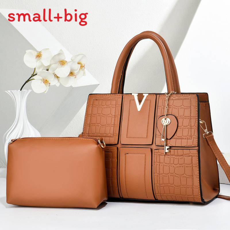 Pu Crocodile Textured Shoulder Bag With Splicing Design For Daily Use Women