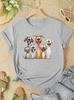 Funny Cartoon Dogs T-Shirt | Cute Group of Dogs Tee Sport Gray
