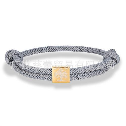 Classic Tree Of Life Hand Rope Stainless Steel Gold Buckle Tree Of Life Adjustable Men'S And Women'S Bracelets