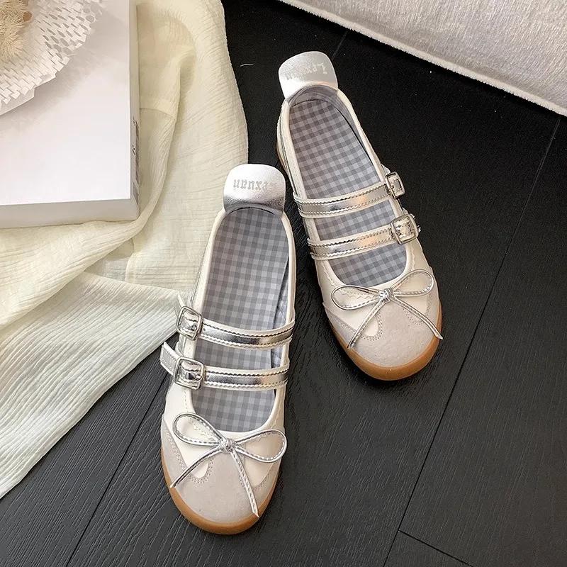 Fashion Sweet Casual Mary Jane Flat Shoes Women's Ballet Flats Soft Bottom Comfortable Spring Summer Retro Sle Fashionable Slip-On