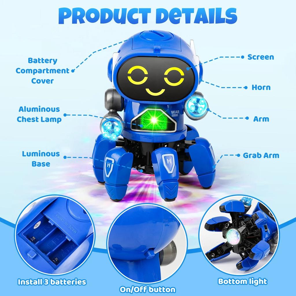 Dancing Electric Octopus Toy Robot with Lights and Music Children's Toy