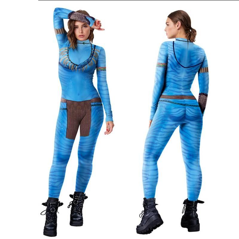 Avatar Inspired Halloween Costume Milk Silk Bodysuit For Fantasy Role Play