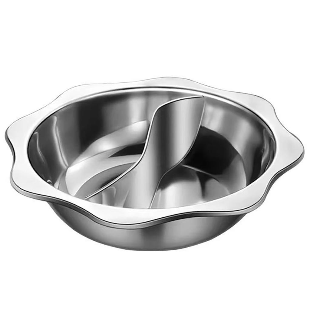 Stainless Steel Double Flavor Hot Pot Thickened Base for Restaurant Home Induction Cooker