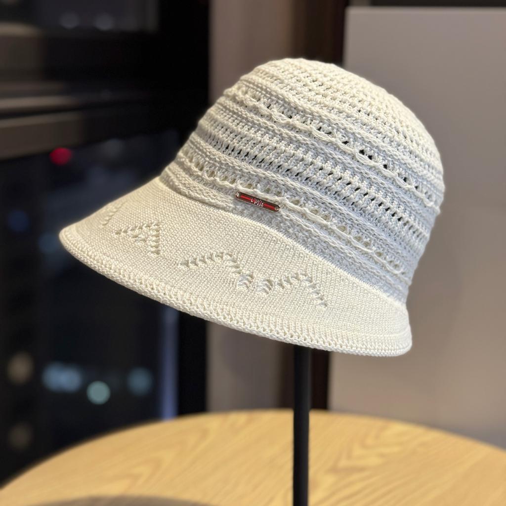 Knitted Hollow Fisherman's Hat Children's Spring and Summer New Breathable Sunshade Sunscreen Hat Hand-woven Basin Hat