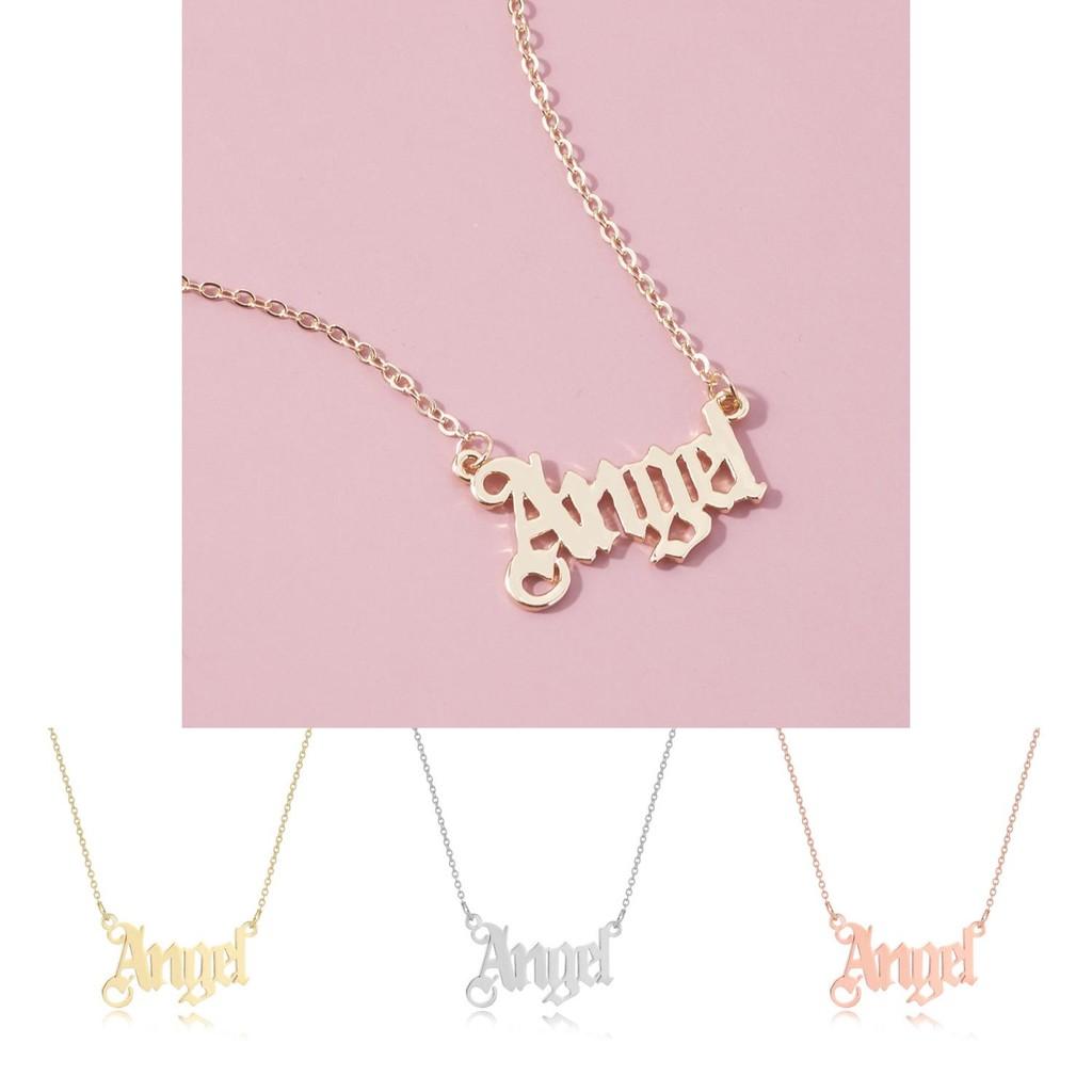 Style Charming European Angel Alphabet Necklace Unique Layered Design For Women