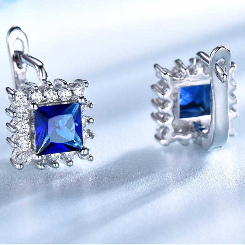 Gica Gem 925 Sterling Silber grünes Quadrat Vintage heißer Verkauf Ohrstecker für Frauen feines Temperament hochwertiger Schmuck Geschenk zum Muttertag