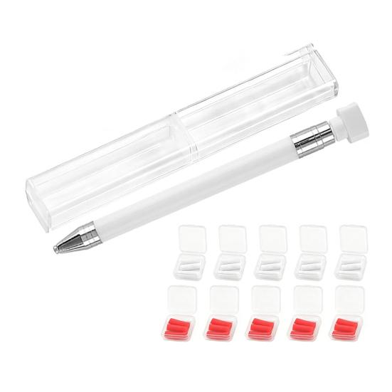 1 Zestaw Narzędzie do Podnoszenia Cyrkonii z Wkładami DIY Zdobienie Paznokci Cyrkonie Malowanie Dekoracja Kropkowanie Wymienny Woskowy Pisak Obrotowe Narzędzia do Podnoszenia Cyrkonii