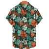 Men's casual shirt plant printed summer clothing Hawaiian short sleeved 2026 medieval vintage beach vacation top
