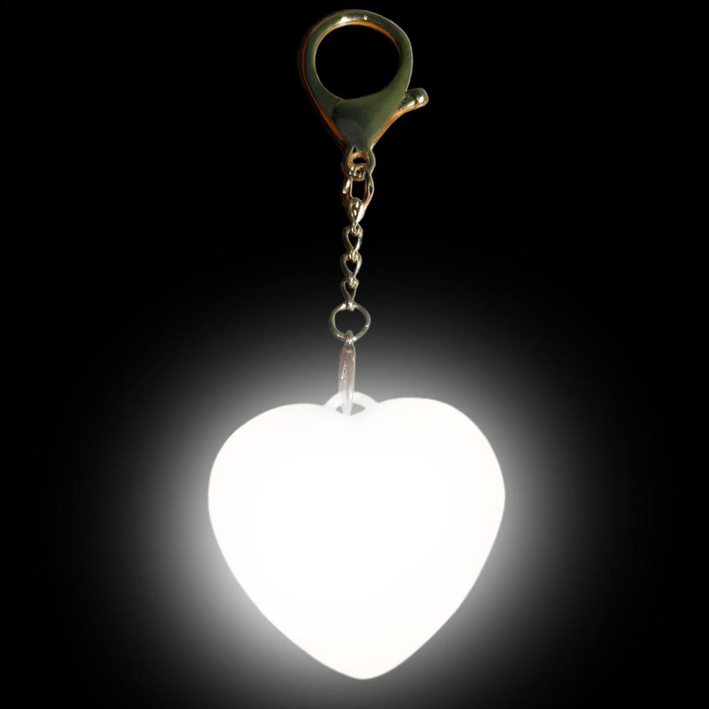 Heart Shape Keychain Night Light Touch Sensing LED Lamp Portable Bag Purse Accessories Birthday Present Camping