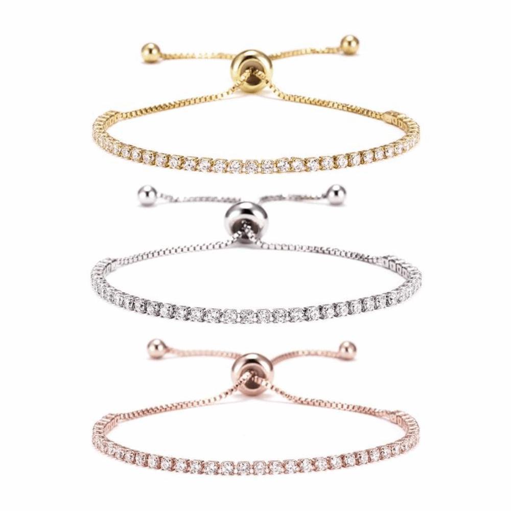 Adjustable Multicolor CZ Bracelet Glitter String Claw Chain Bracelet  Women's Jewelry