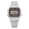 A168WA-5AYDF (A168WA-5A) Digitale quadratische Vintage-Retro-Unisex-Metalluhr