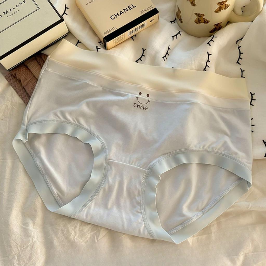 Damen Frühling und Sommer Hübsches Lächelndes Gesicht Reine Baumwolle Antibakteriell Nahtlos Taillen-Dreiecksslip