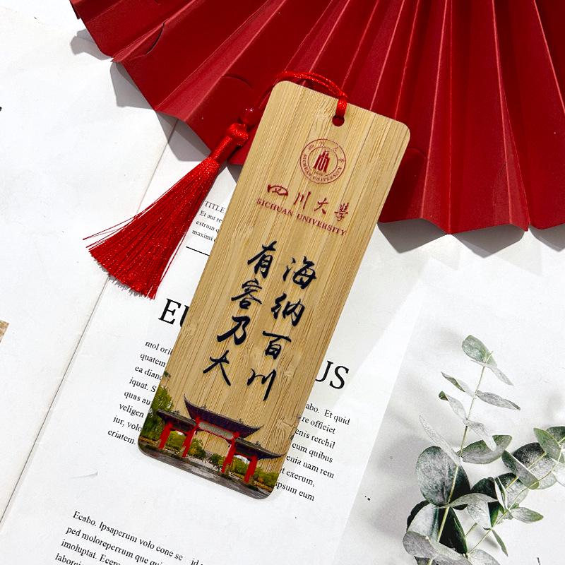 Hand-painted Chinese Style Bamboo Bookmarks - Colorful Wooden Gift for Friends