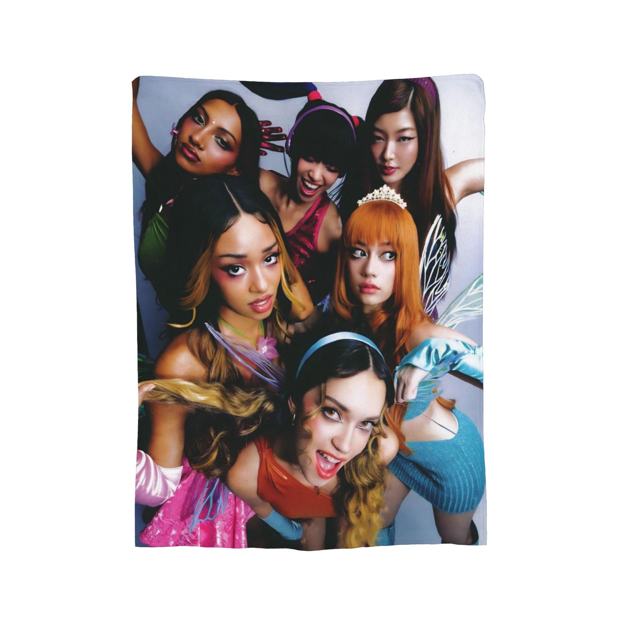 

Пледы Katseye Kpop Girl Group Флисовые Зимние Многофункциональные Легкие Пледы для Постельного Белья Офисное Одеяло 30x40in