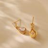 Exquisite Water Drop Shape Zircon Full Diamond Gold Plated Daily Fashion Earrings For Women