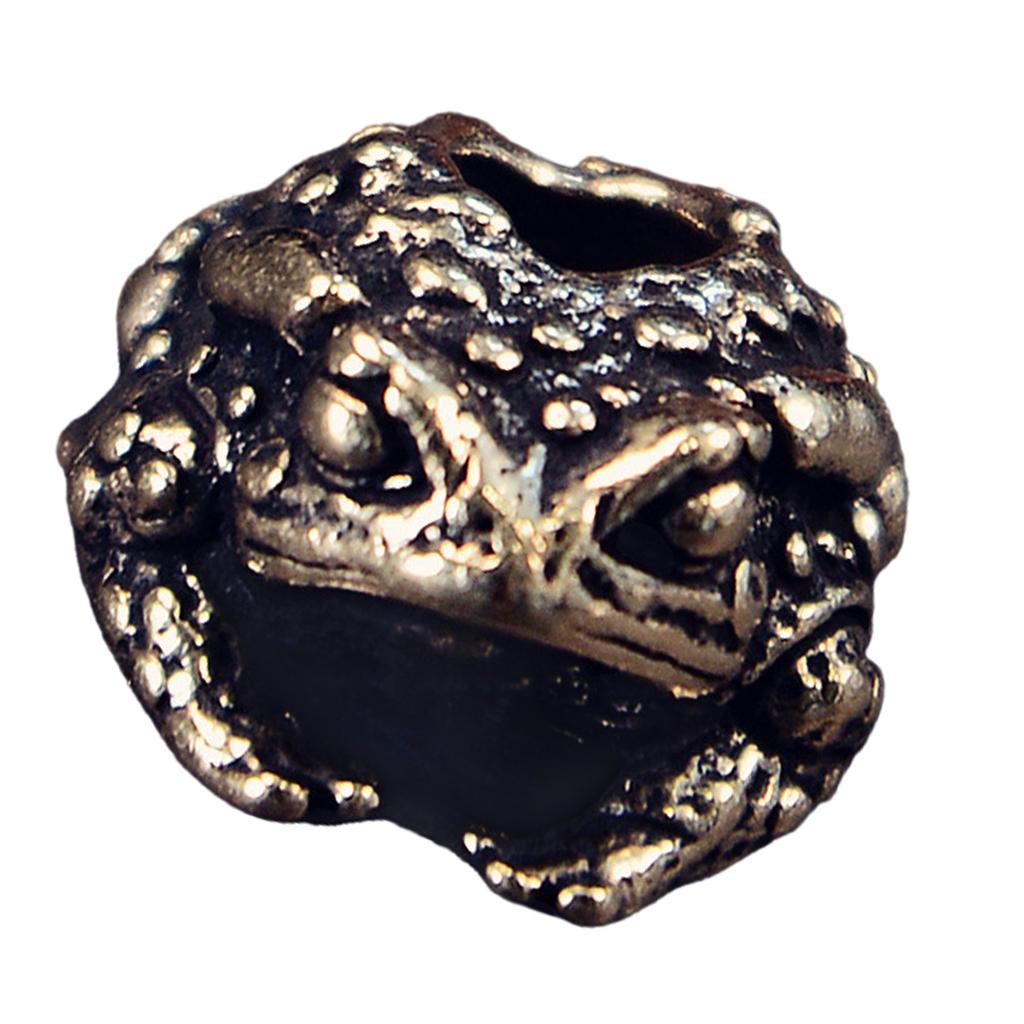Vintage Brass Toad Charm Bead For EDC Paracord Bracelet DIY Jewelry Making Supplies