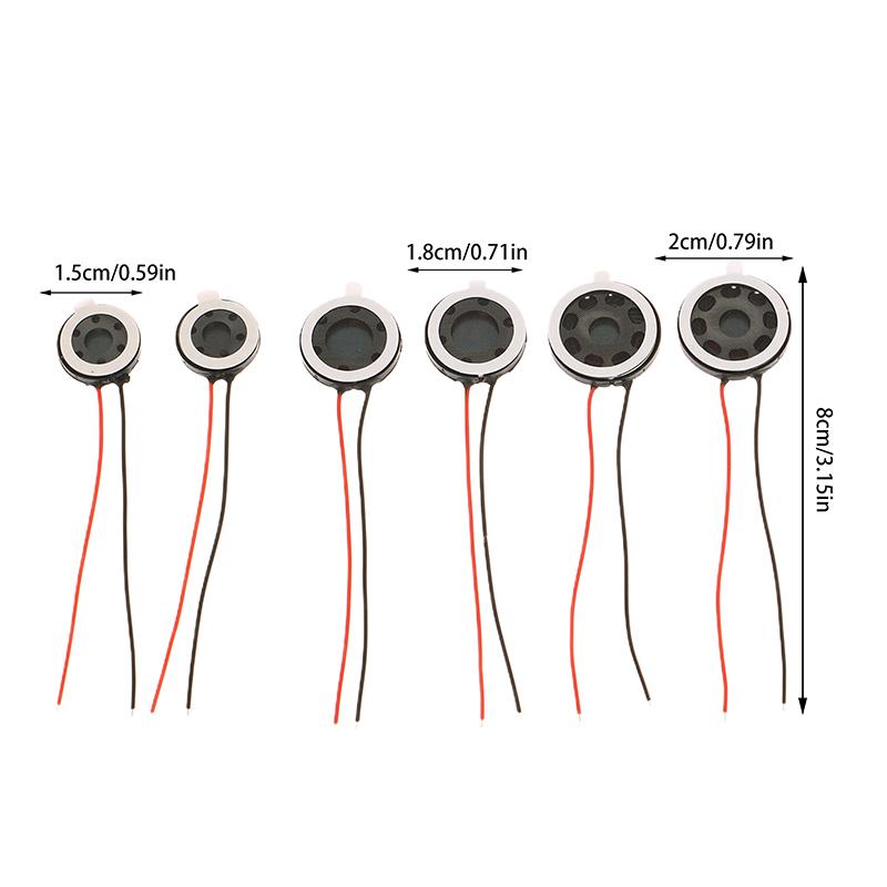 New 2Pcs Round 8 Ohm 1W Speaker 8ohm 15MM/18MM/20MM Loud Speakers Tablet Mobile Phone Trumpet Horn Small Loudspeaker Audio
