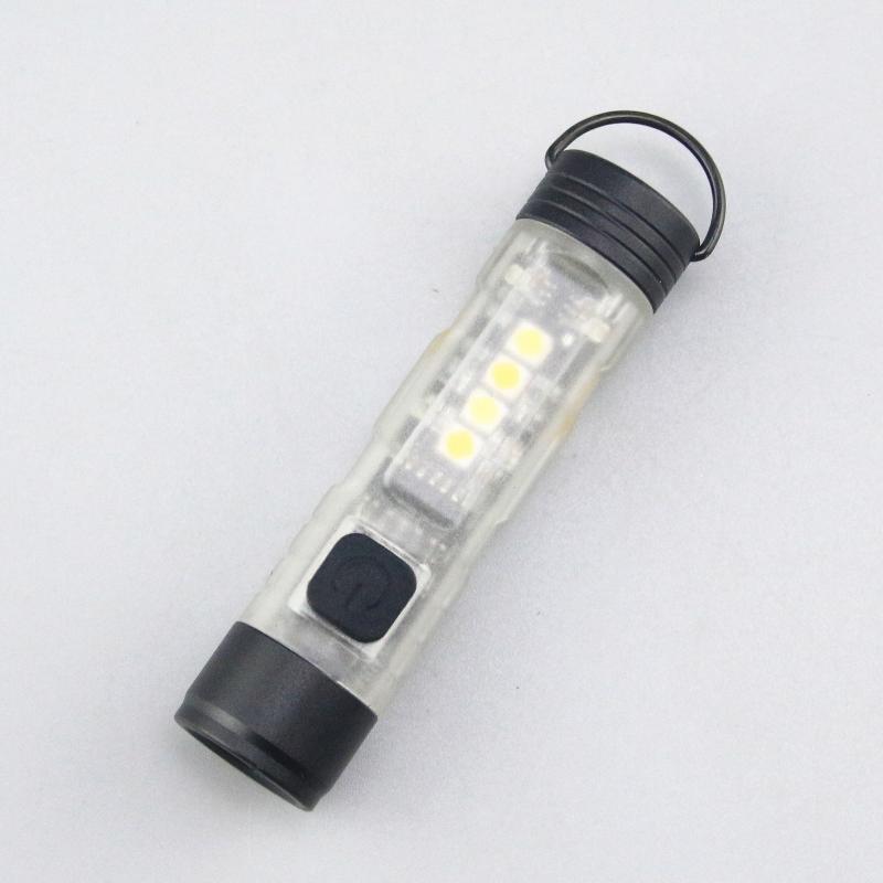 Mini Keychain Flashlight Type-C Fast Charging Torch Lamp With Magnet Multifunction Warning Camping Flashlight