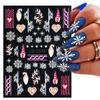 5D Embossed Christmas Nail Art Stickers New Year Red Santa Claus Tree Penguins Snowman Winter Sliders Girl Manicure Decals NK-1*