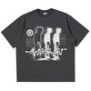 T-shirt da uomo Oversize Stampa Grafica Ombra Y2k Streetwear Top Manica Corta Tee Hip Hop Harajuku Estetica Vintage Abbigliamento