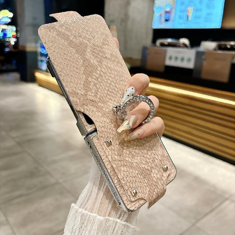 Electroplated Snakeskin Case for Samsung Z Flip7 - Anti-Drop, Anti-Lost Buckle, Foldable, Protective Samsung Z Flip3