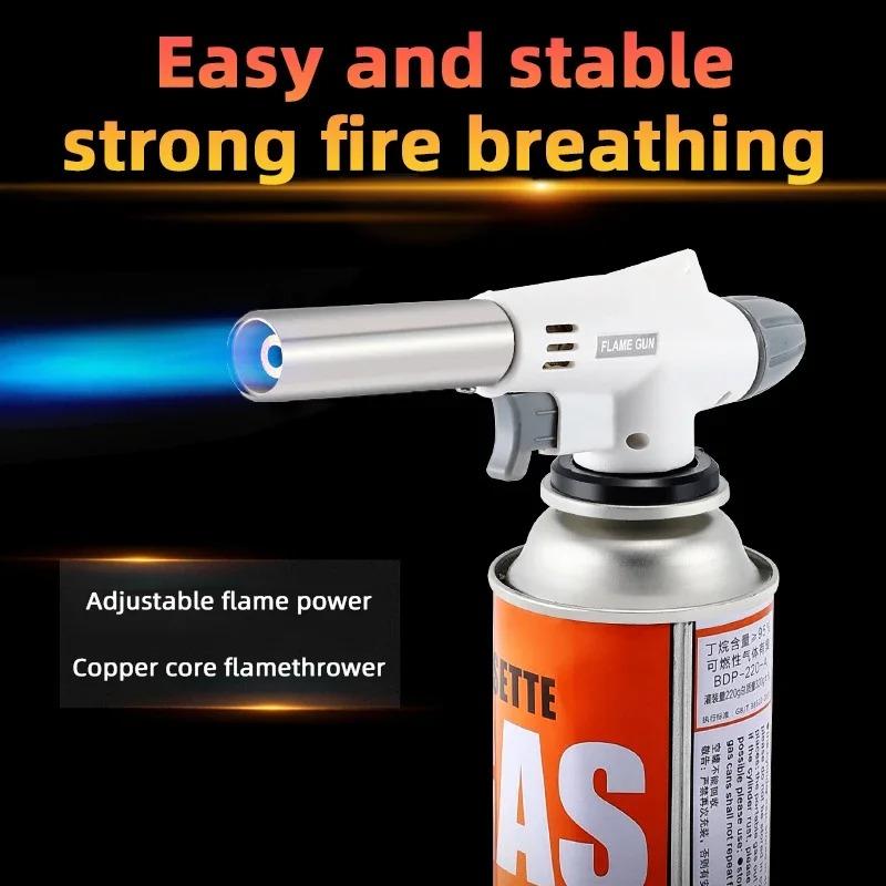 Auto-Ignition Butane Gas Torch - Adjustable Flame Welding & Cooking Gun for BBQ, Camping & Soldering, Portable Blow Torch with