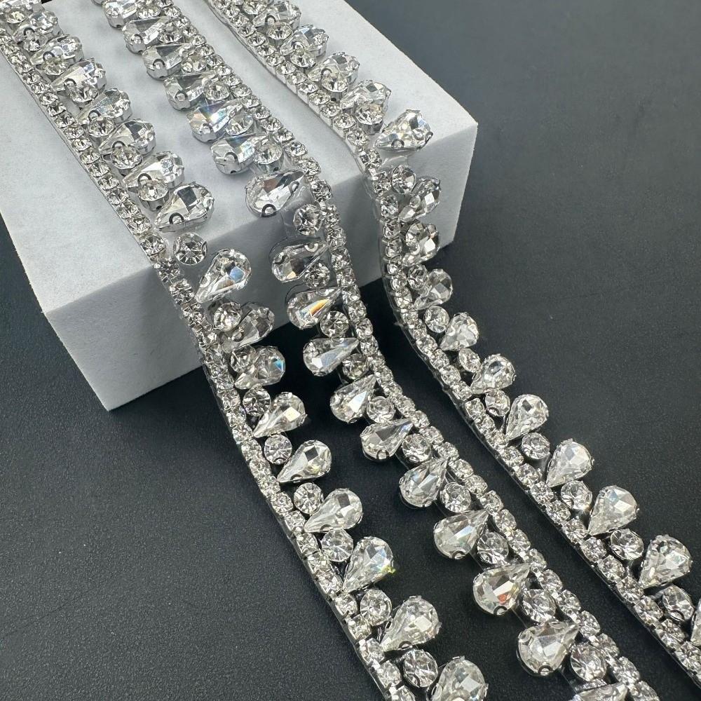 Multi-color Crystal Diamond Strips DIY Diamond Chain  Dress Skirt Clothing Accessories