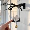 Fun Halloween Decorations Wall Mounted Hanging Bell, Clear Sound Ghost/Bat Decorative Cute Dinner Bell for Outdoor Front Door Garden Porch