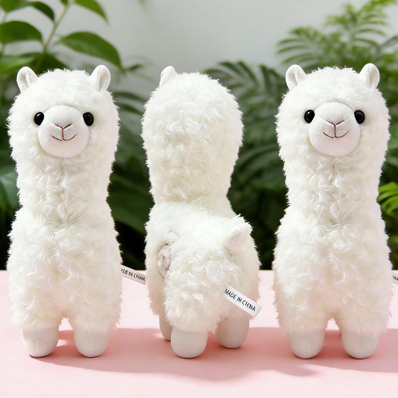 Kawaii Alpaca Plush Toy Cartoon Sheep Stuffed Animals Soft Doll Pink Green Alpaca Kids Children Hug Sleep Gift Home Office Decor