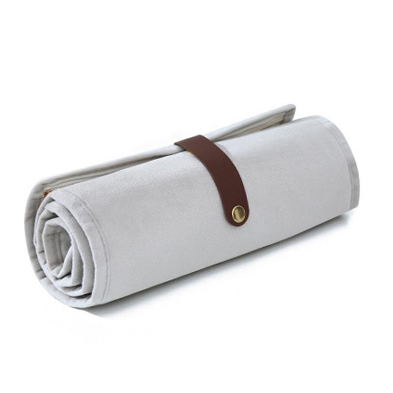 Travel Jewelry Case For Bracelets Earrings And Necklaces Lightweight Foldable Fabric Construction Organizer