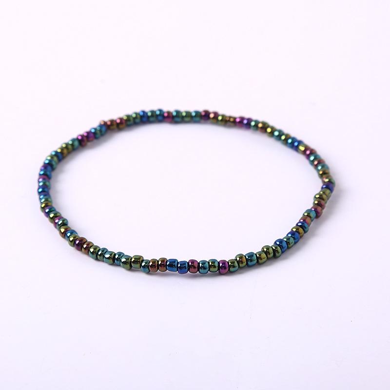 Bracelet de perles de verre, 1 pièce, style Boho, Bracelet de cheville en perles colorées