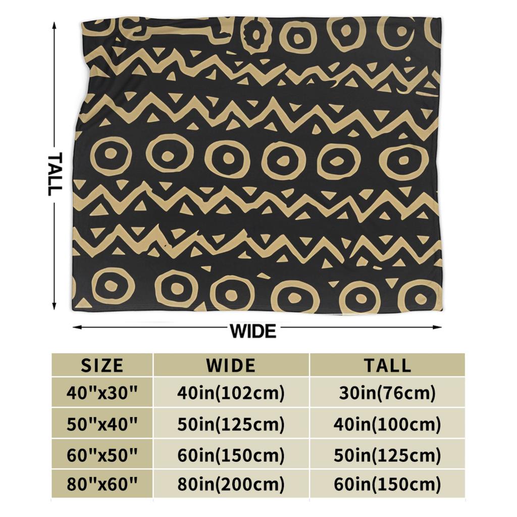 OUT OF AFRICA African Art Black And Gold Blanket Flannel Soft Throw Blanket for Bedroom Sofa Bedspread